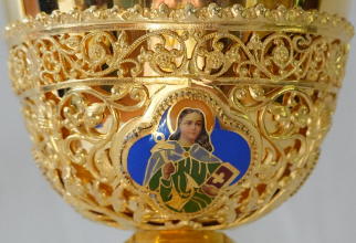 Solid silver gilt antique French Gothic Chalice.